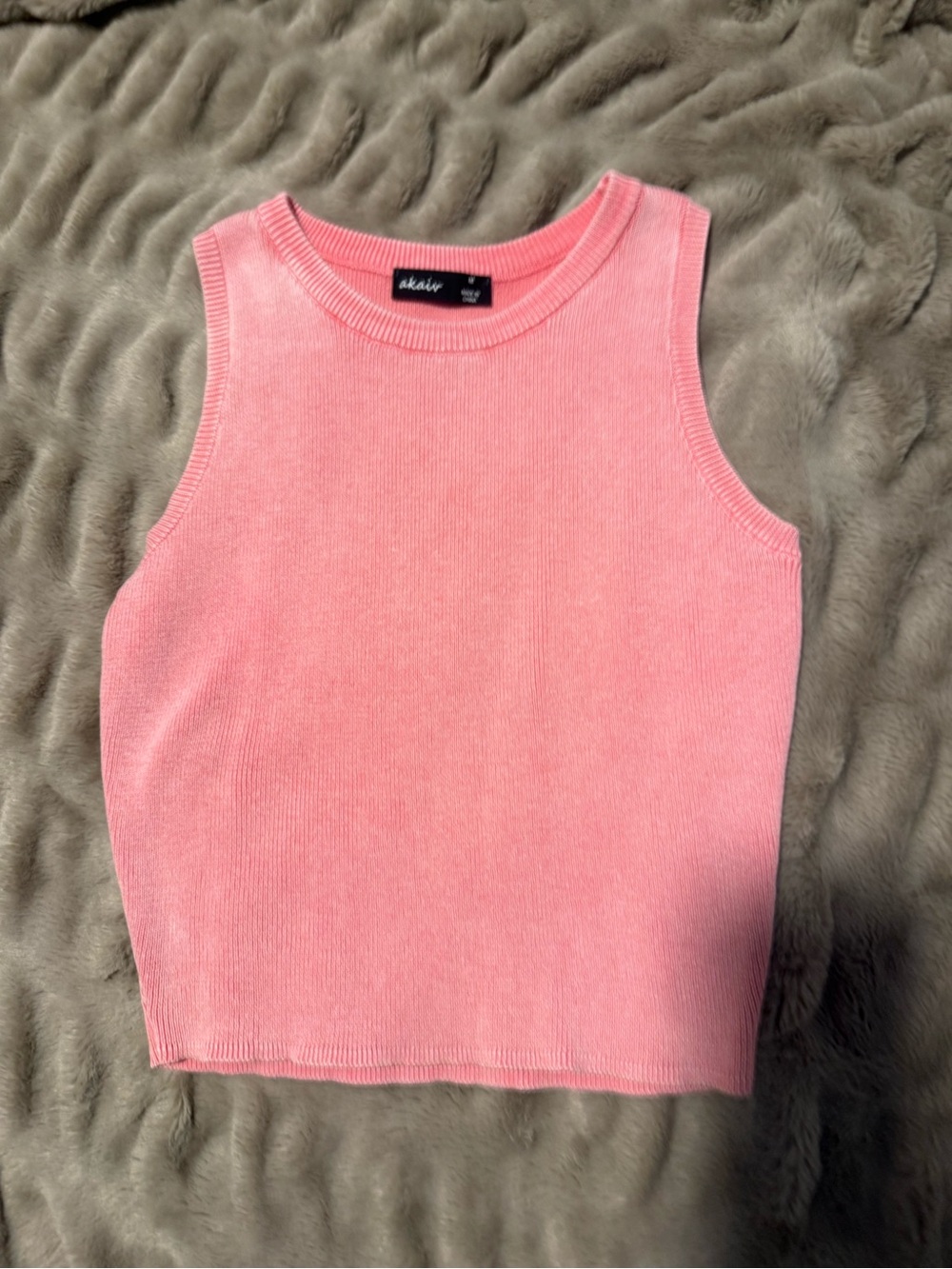 Pink Sleeveless Knit Tank Top – Size Medium